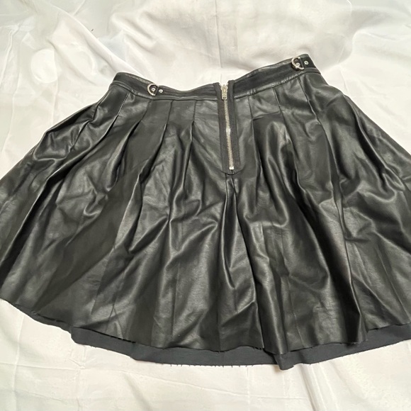 Current Mood Black Faux Leather A-Line Skirt - Picture 3 of 3